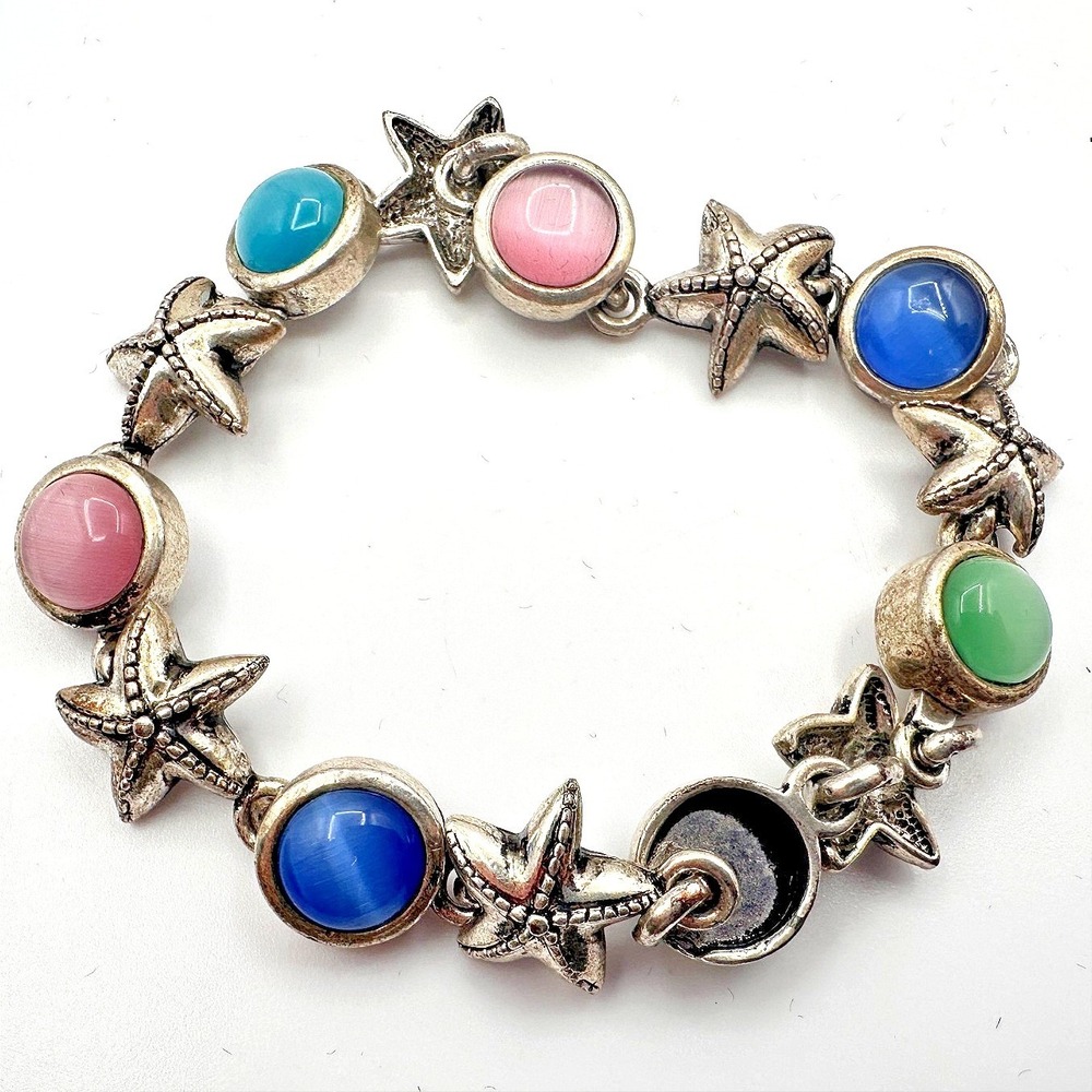 Vintage‎ 90s Nautical Starfish Link Bracelet Women's Classic Fashion Jewelry